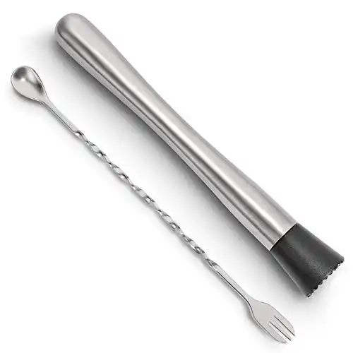 Hiware 10 Inch Stainless Steel Cocktail Muddler Set