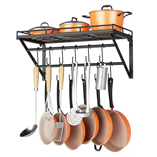 OROPY 23 Inch Wall Mounted Pot Rack Storage Shelf