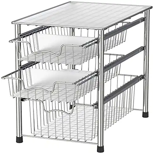 Simple Houseware Stackable 3 Tier Sliding Organizer