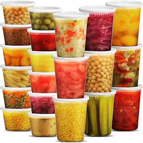 JoyServe Deli Food Containers with 54 Lids - (48 Sets)