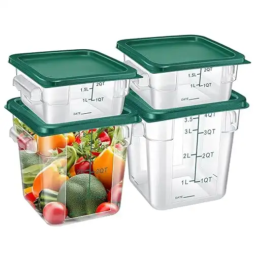 Barydat 4 Pcs Food Storage Container with Lids Set