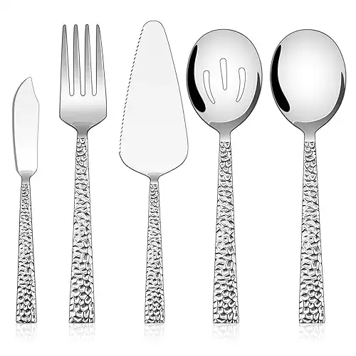 E-far 5-Piece Hammered Serving Set