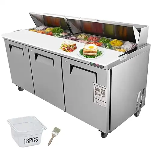 VEVOR 72" Sandwich Prep Refrigerator